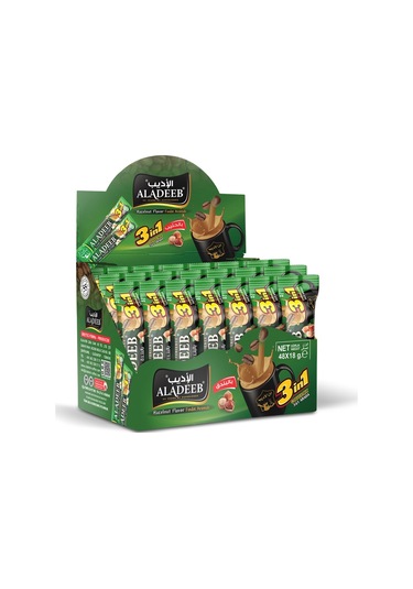 Aladeeb 3'ü 1 Arada Fındık Aromalı Kahve 48 x 18 G