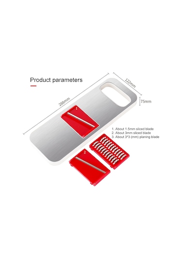 Cbtx C321 Çok Fonksiyonlu Ev Mutfak Paslanmaz Çelik Sebze Kesici Patates Rende Gümüş