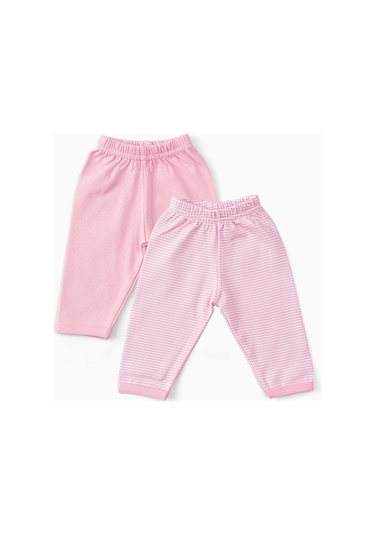 Uygun Bebe 2'li Pamuklu Patiksiz Bebek Pantolonu Pembe