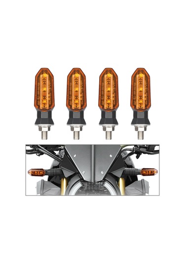 4 Adet Mk-200 3led Vurgu Motosiklet Dönüş Sinyali Işığı Sarı