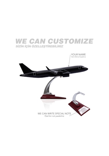 Zekupp Airbus A320 1/100 Thy Siyah Renk Çizgili Uçak Maketi