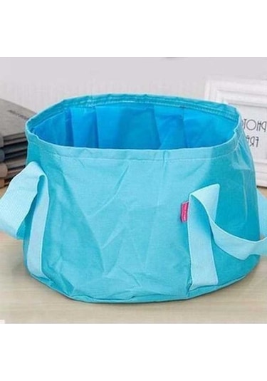 Pazly Taşınabilir Kamp Lavabo Havzası Kova Kase Mavi Seyahat Açık Katlanır Katlanabilir Yıkama Torbası Su Kovası Mavi