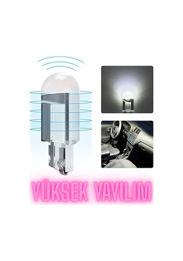 2 Adet Beyaz T10 Dipsiz Park Ampül Yeni Nesil Cob Led