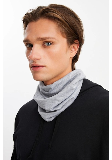 Erkek 4 Fonksiyonlu Koruyucu Pamuklu, Esnek, Terletmez, Bandana, Boyunluk, Maske - Tek Ebat / Açık Gri Açık Gri