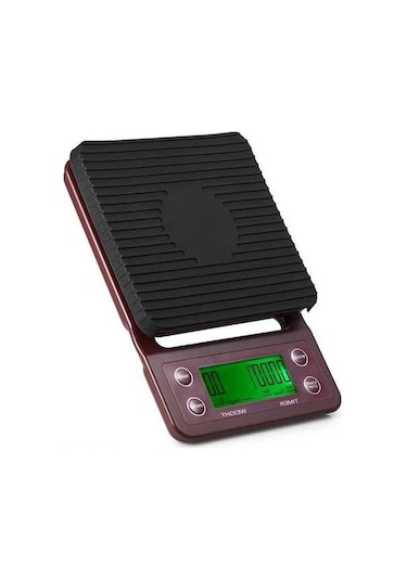 Supermarket1 Çok Amaçlı Mutfak Terazisi: Kahve+fırın Tartımı, 5kg/0.5g Kapasite, Kırmızı Bordo, Hassas Ölçüm Bordo