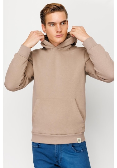 Igs İgs Standart Kapüşonlu Erkek Sweatshirt Camel