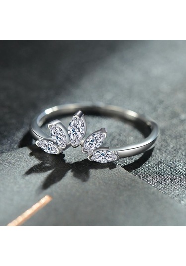 Altın Modian 925 Ayar Gümüş Eşkenar Dörtgen Aaa Temizle Cz Taç Moda Altın Renk Parmak Yüzük Kadınlar İçin Güzel Düğün Takısı