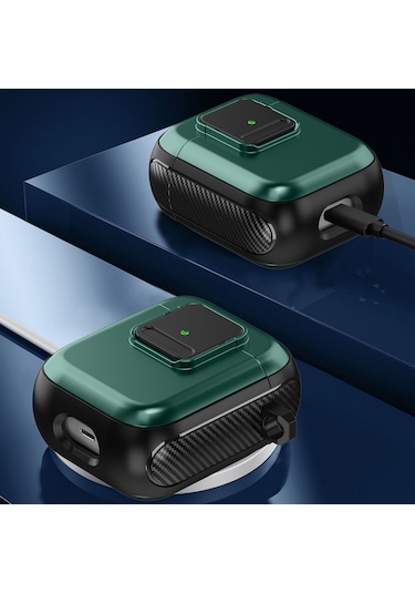 Airpods Uyumlu 3 Tpu + Pc Kablosuz Kulaklık Kılıfı İçin Manyetik Anahtarlı Kırmızı