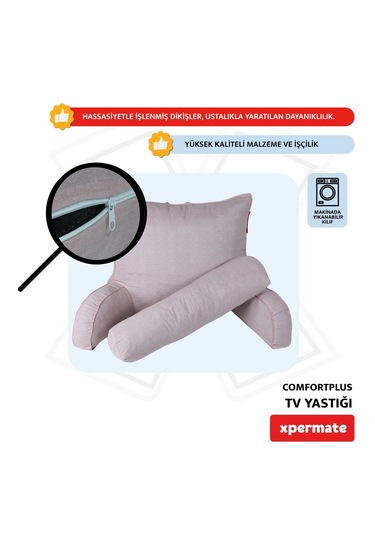 Xpermate Comfortplus Tv Kollu Sırt Destek Üçgen Yastık Pembe