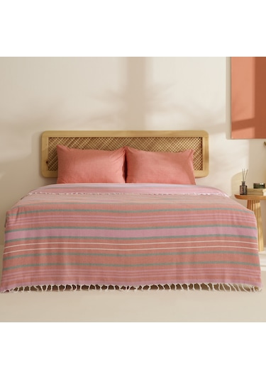 Karaca Home Lynora Çift Kişilik Peştamal Pike Takımı Turuncu Turuncu