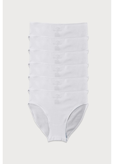 Malabadi Kadın Beyaz 6 Lı Paket Modal Dar Kalıp Ara Bel Slip Külot 187 Beyaz