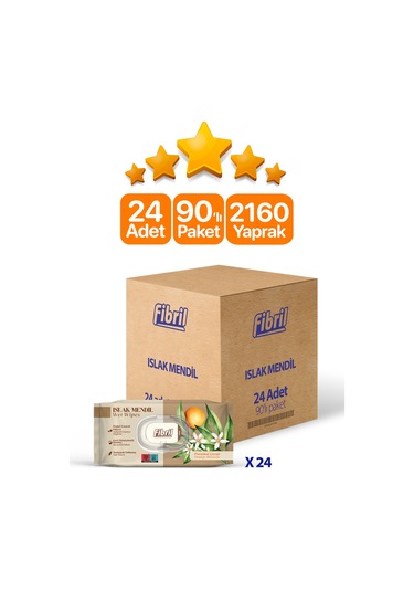 Fibril Portakal Çiçeği Kokulu Islak Mendil 24 x 90 2160 Yaprak