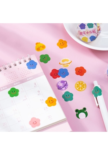 Cbtx 8 Pcs Washi Bant Sütlü Serisi El-boyalı Renkli Temel El Kitabı Dekorasyon Çıkartması