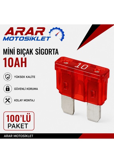 Mini Bıcak Sigorta 10ah Paket 100 Adet-arr3173 10