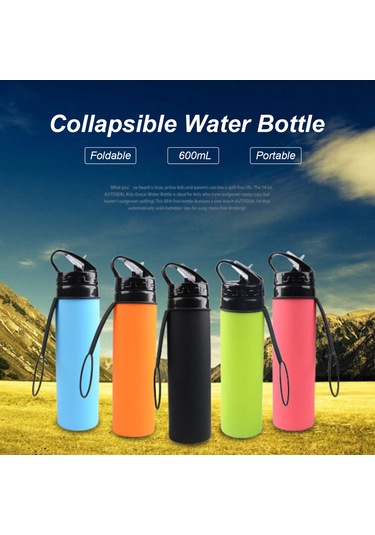 Fosenze 600ml Katlanabilir Silikon Spor Şişesi - Sızdırmaz, Taşınabilir Ve Her Yerde Kullanım İçin Diğer