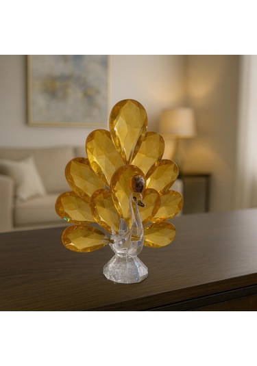 Gold Tavus Kuşu Kristal Cam Kb 9x12