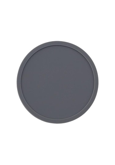 Gri Silikon Bardak Yuvarlak 10cm Kalın Yalıtımlı Coaster İçecek Kupası Kahve Altlığı Gri