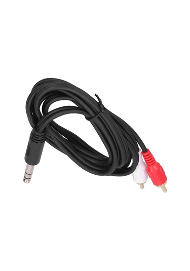 Yaleker 1.5m 6.35mm Erkekden Çift Rca Erkeğe Ses Kablosu - Mikser, Amfi, Ev Sinema Sistemi Bağlantısı - Pvc Bakır Malzeme - Stereo Ses Aktarımı