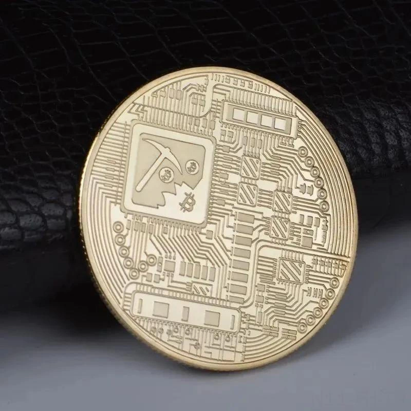Folinda Altın Kaplama Bitcoin Hatıra Madeni Parça, 40 Mm Çaplı, Plastik Kutu İçeren Koleksiyonluk 1 Adet