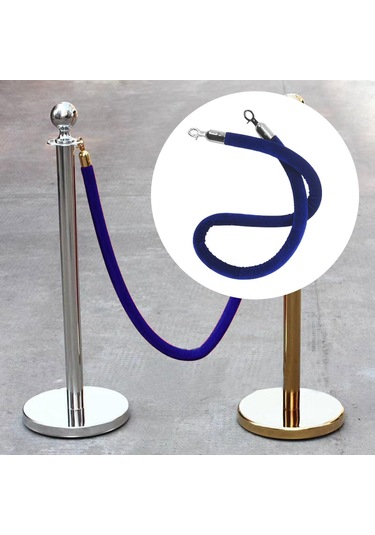 Suntek 59 Inç Kalabalık Kontrol Bariyer Halatı Şık, Kuyruk Gümüş Snap Hook