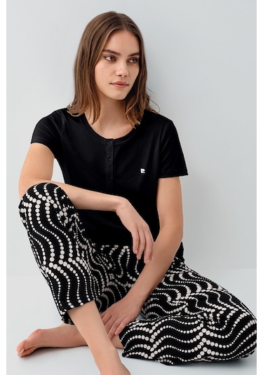 Pierre Cardin Kadın Siyah Pijama Takım Pc9165-s-v1 Siyah