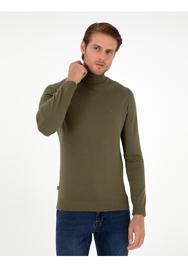 Pierre Cardin Erkek Koyu Haki Kazak /triko 50296582-vr111 Koyu Haki