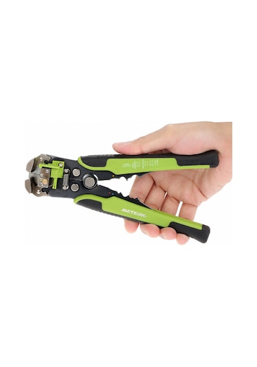 Monyee Meterk Jx-1301 Yeşil Multifonksiyonlu Tel Soyucu: Otomatik Soyma, Kesme Ve Presleme, Çelik Ağızlı 10-24 Awg
