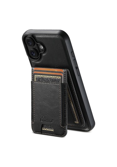 Uyumlu İphone 16 Kılıfı Magsafe Kart Tutucu Stand Telefon Kılıfı Siyah İle Uyumlu Çok Renkli