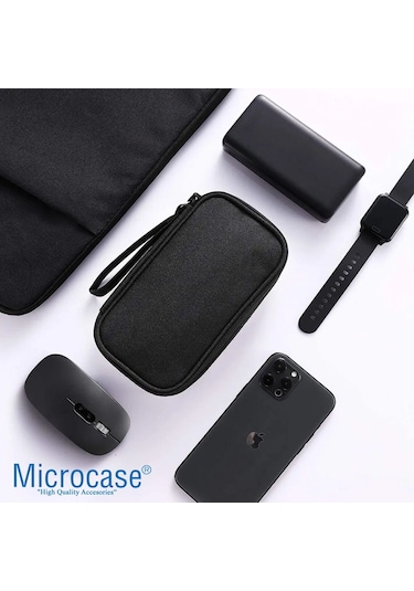 Microcase Taşınabilir Su Geçirmez Çift Katman Ve Fermuarlı 8 Bölmeli Seyahat Çantası Organizer Al4210 Siyah