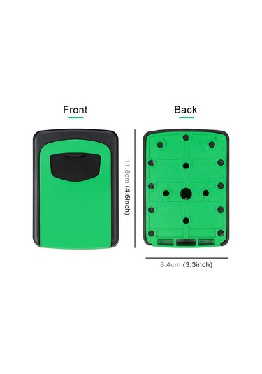 Sones Duvara Asılan Anahtar Saklama Kutusu Metal 4 Haneli Şifre Kilidi Yeşil