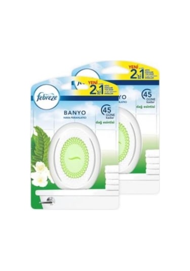 Febreze Hava Ferahlatıcı Banyo Kokusu Dağ Esintisi 2 x 7.5 ML