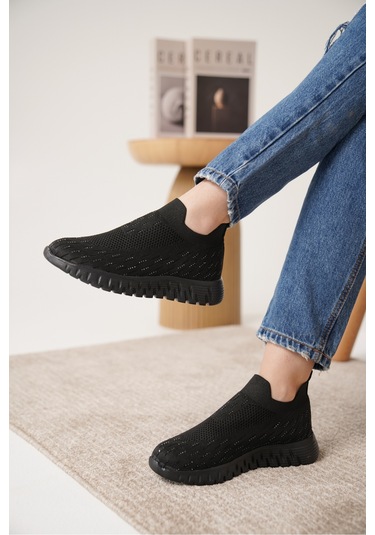 Marvin Günlük Ortopedik Kadın Sneaker Spor Ayakkabı Siyah