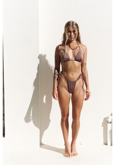 Cahya Bağlamalı Kahve Bikini Altı Kahve