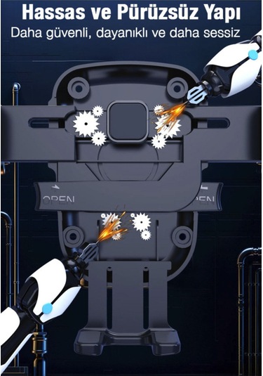 Araç İçi Havalandırma İçin Telefon Tutucu Silikon Destekli Güvenli 360 Derece Araba Telefon Tutucu - 36233