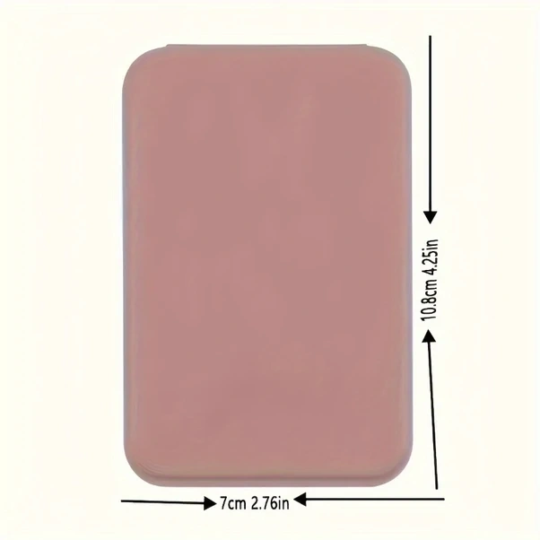 Xuweiwei Pembe Renkli Kompakt Katlanır Suni Deri Makyaj Aynası Taşınabilir Yıkanabilir Pembe Renk