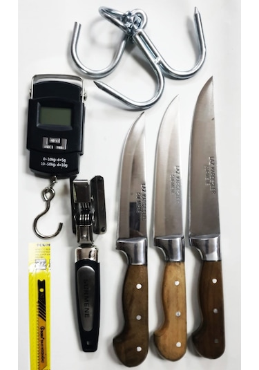 Kurban Bıçak Seti Kasap Bıçağı Bileme Terazi Ve Kanca Kurban-Seti