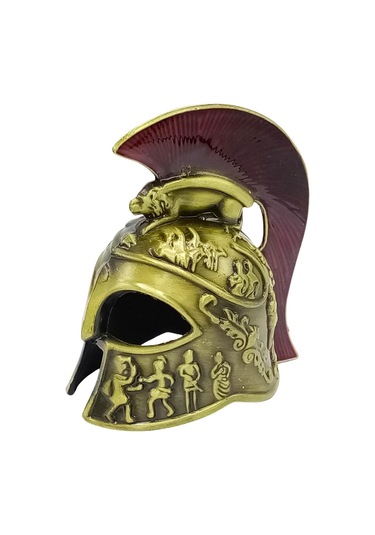 Metal Gold Leonidas Sparta Miğferi Biblo 10 Cm