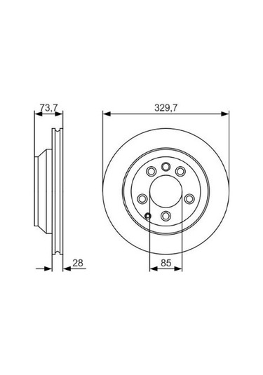 Porsche Cayenne 4.1s Dizel 2014-2018 Bosch Arka Disk 330mm 2 Adet