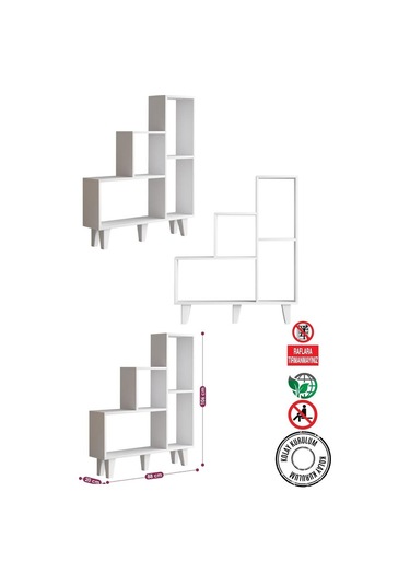 Decormet Nisa Kitaplık Beyaz Diğer