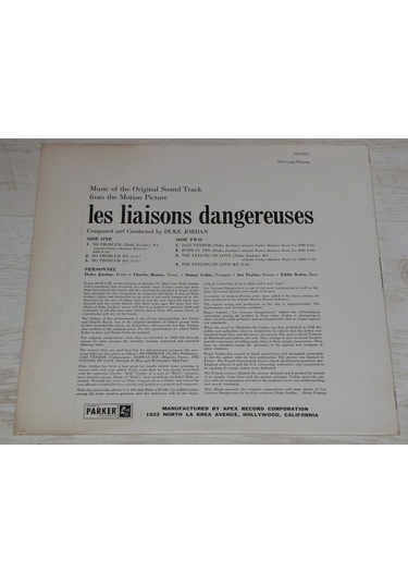 Les Lıaısons Dangereuses - Duke Jordan - Soundtrack 33 LP Albüm