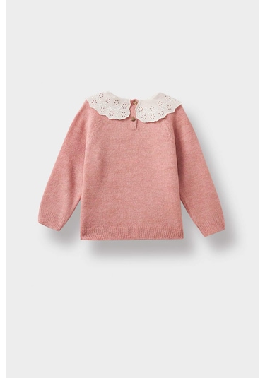 Defacto Kız Bebek Büyük Yaka Kazak F2437a525wnpn429 Pembe