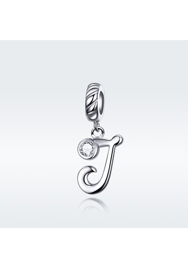 S925 Ayar Gümüş 26 İngilizce Mektup Kolye Dıy Bilezik Kolye Aksesuarları, Stil: J Çok Renkli