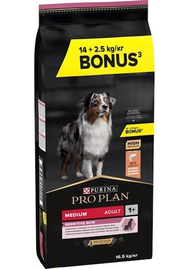 Purina Pro Plan Medium Adult Somonlu Hassas Yetişkin Köpek Maması 14 KG + 2500 G