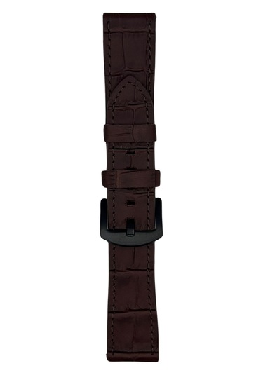 22 Mm Hakiki Deri Kroko Kahverengi Kordon Akıllı Pim