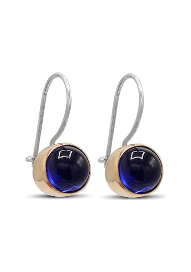 Safir Taşlı Otantik Gümüş Kadın Küpe 201024127 Gümüş