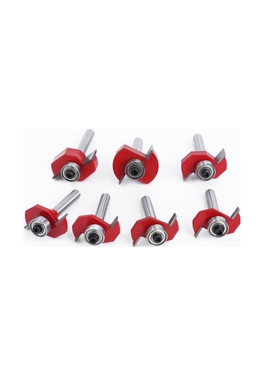Besthome1 Ahşap İşleme T Tipi Milling Ucu, 1/4 Uçlu Set, Kenar Ve Yuva Kesme, 8 Parçalık