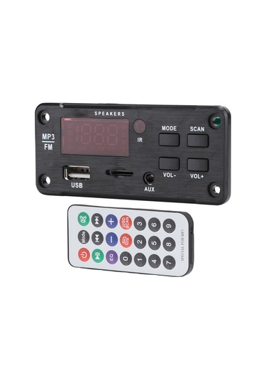 Tenfowee 12v Araç Ses Modülü Bluetooth 5.0 - Renkli Ekran, Fm Radyo, Usb/tf Kart Desteği, Kırmızı Işık Kumanda Batarya Dahil