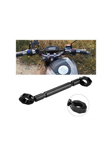 Reedark Motosiklet Alüminyum Dengeli Bar Siyah - 22mm Evrensel Uyumlu, Aksesuar Tutucu, Dayanıklı Ve Ayar Özelliği Siyah