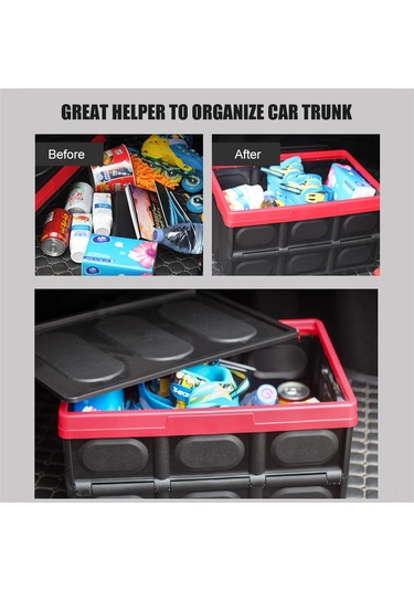 Xindoker Araba Bagajı Düzenleyici 30l Siyah Küçük Boy - Katlanabilir Abs Malzeme - Arabada Evde Kullanım Diğer