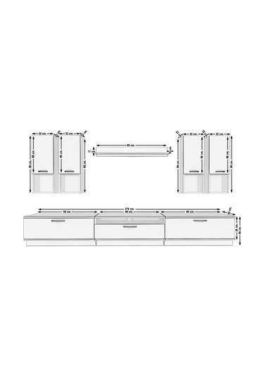 Decoraktiv Trendstyle 8da Mdf Tv Ünitesi Tv Sehpası Beyaz - Siyah
